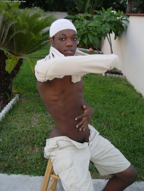 Skinny African Boy with a Thick Uncut 13" Cock